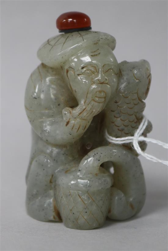 A jade carved scent bottle